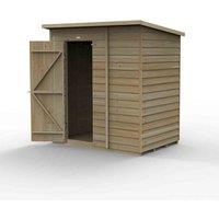 Forest Garden 4LIFE Pent Shed 6x4 - Single Door - No Windows, Brown