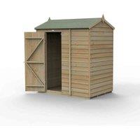 Forest Garden 4LIFE Reverse Apex Shed 6x4, 1 Door No Windows, Brown