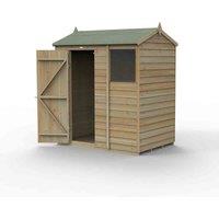Forest Garden 4LIFE Reverse Apex Shed 6x4, 1 Door 1 Window, Brown