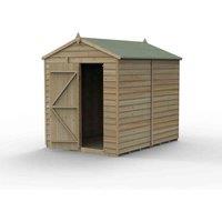 Forest Garden 4LIFE Apex Shed 6x8 - Single Door - No Window, Brown