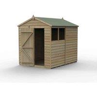 Forest Garden 4LIFE Apex Shed 6x8 - Single Door - 2 Window, Brown