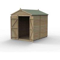 Forest Garden 4LIFE Apex Shed 6x8 - Double Door - No Window, Brown
