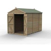 Forest Garden 4LIFE Apex Shed 6x10 - Double Door - No Window, Brown