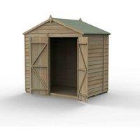 Forest Garden 4LIFE Apex Shed 7x5 - Double Door - No Window, Brown