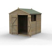 Forest Garden 4LIFE Apex Shed 7x7 - Double Door - 2 Window, Brown