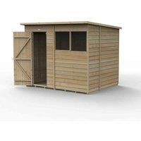 Forest Garden 4LIFE Pent Shed 8x6 - Single Door - 2 Windows, Brown