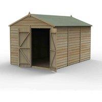 Forest Garden 4LIFE Apex Shed 8x12 - Double Door - No Window, Brown