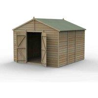 Forest Garden 4LIFE Apex Shed 10x10 - 2 Door - No Windows, Brown