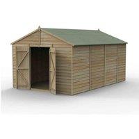 Forest Garden 4LIFE Apex Shed 10x15 - 2 Door - No Windows, Brown