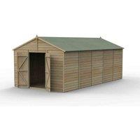 Forest Garden 4LIFE Apex Shed 10x20 - 2 Door - No Windows, Brown