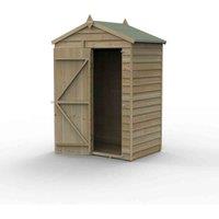Forest Garden 4LIFE Apex Shed 5x3 - Single Door - No Window, Brown
