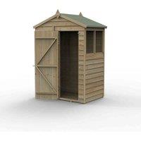 Forest Garden 4LIFE Apex Shed 5x3 - Single Door - 2 Window, Brown