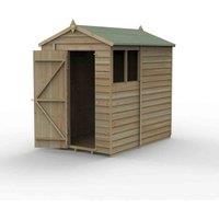 Forest Garden 4LIFE Apex Shed 5x7 - Single Door - 2 Window, Brown