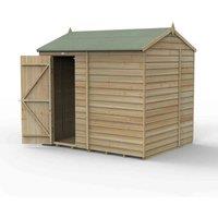 Forest Garden 4LIFE Reverse Apex Shed 8x6, 1 Door No Windows, Brown