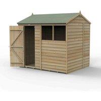 Forest Garden 4LIFE Reverse Apex Shed 8x6, 1 Door 2 Windows, Brown
