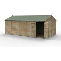 Forest Garden 4LIFE Reverse Apex Shed 20x10 2 Door No Window, Brown