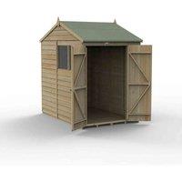 Forest Garden 4LIFE Reverse Apex Shed 5x7 2 Door 2 Windows, Brown