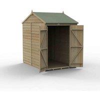 Forest Garden 4LIFE Reverse Apex Shed 5x7 2 Door No Windows, Brown