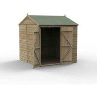Forest Garden 4LIFE Reverse Apex Shed 7x7 2 Door No Windows, Brown
