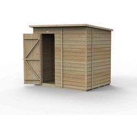 Forest Garden 4LIFE Pent Shed 7x5 - Single Door - No Window, Brown