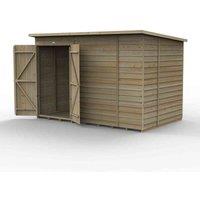 Forest Garden 4LIFE Pent Shed 10x6 - No Windows - 2 Door, Brown
