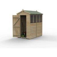 Forest Garden Beckwood 4x6 Apex Shed - 4 Window, Brown