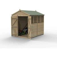 Forest Garden Beckwood 6x8 Apex Shed - 4 Windows - 2 Door, Brown
