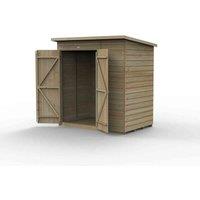Forest Garden Beckwood 6x4 Pent Shed - No Windows - 2 Door, Brown