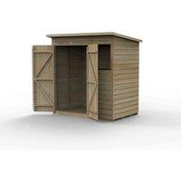 Forest Garden Beckwood 6x4 Pent Shed - 1 Window - 2 Door, Brown
