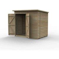 Forest Garden Beckwood 7x5 Pent Shed - No Windows - 2 Door, Brown