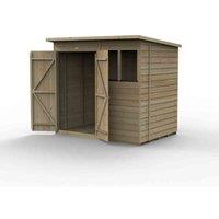 Forest Garden Beckwood 7x5 Pent Shed - 2 Windows - 2 Door, Brown