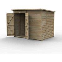 Forest Garden Beckwood 8x6 Pent Shed - No Windows - 2 Door, Brown