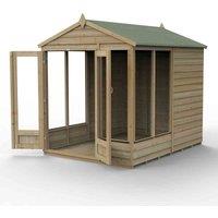 Forest Garden 4LIFE Apex Summerhouse 6x8 - Double Door - 5 Window, Brown