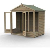 Forest Garden 4LIFE Apex Summerhouse 7x5 - Double Door - 4 Window, Brown