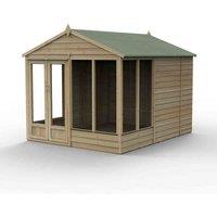 Forest Garden 4LIFE Apex Summerhouse 8x10 - Double Door - 6 Window, Brown