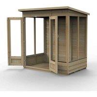 Forest Garden 4Life Pent Summerhouse 6X4 2 Door 5 Window, Brown