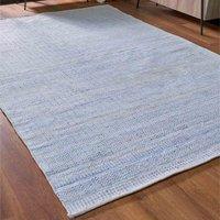 Pacific Lifestyle Aqua Blue and White Inca Rectangular Rug, Blue