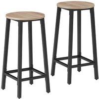 Tectake 2 Bar Stools Corby, Brown
