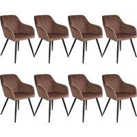 Tectake Accent Chair Marilyn Set Of 8 w/ Black Legs, Brown