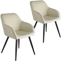 Tectake Accent Chair Marilyn w/ Armrests Set Of 2 - Cream, Cream
