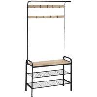 Tectake Coat & Shoe Rack, 85.5x36184cm - Light Brown, Brown