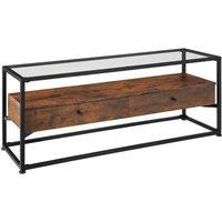 Tectake Console Table Maidenhead W121.5 x D41.5 x H50.5 cm w/ 2 Shelves And 2 Drawers - Brown, Brown