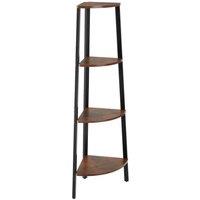 Tectake Corner Shelf Newbridge 4 Tiers - Brown, Brown