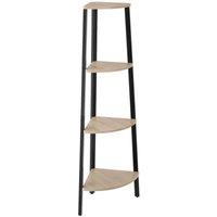 Tectake Corner Shelf Newbridge 4 Tiers - Light Brown, Brown