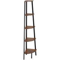 Tectake Corner Shelf Portland 5 Tiers - Brown, Brown
