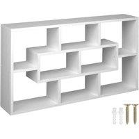 Tectake Decorative Floating Shelf w/ 8 Compartments - White, White