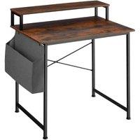 Tectake Desk w/ Shelf And Fabric Bag, 55x80x90cm - Brown, Brown