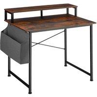 Tectake Desk w/ Shelf And Fabric Bag, 60x120x90cm - Brown, Brown