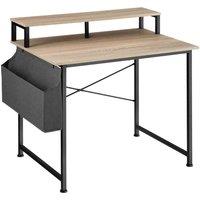 Tectake Desk w/ Shelf And Fabric Bag, 60x120x90cm - Light Brown, Brown