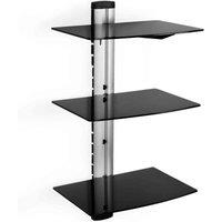 Tectake Floating Shelves w/ 3 Compartments Model 1 - Black, Black